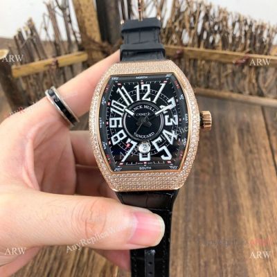 Knockoff Franck Muller Vanguard Classical Men Watch Rose Gold Diamonds